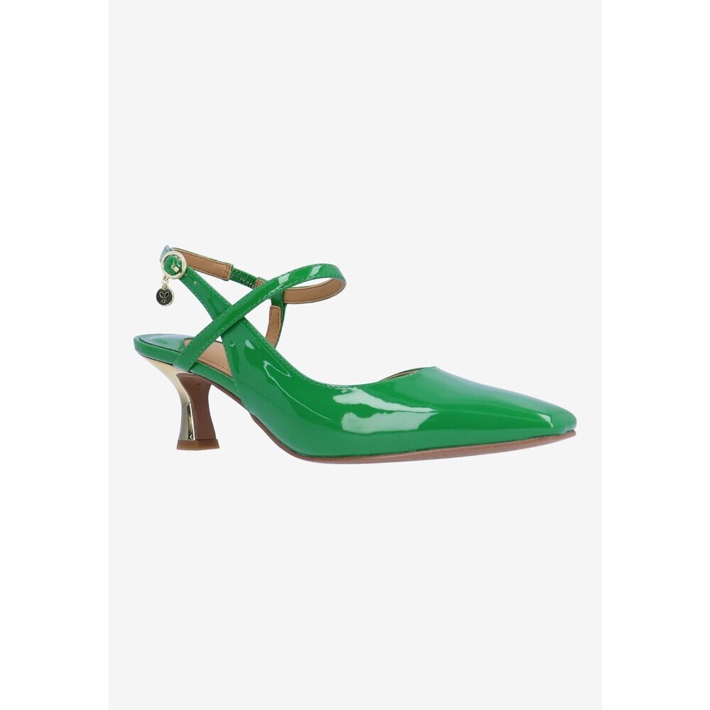 J. Renee Maretta Pumps Women's US 8W Green Patent Square Toe Spool Heel GAL1403